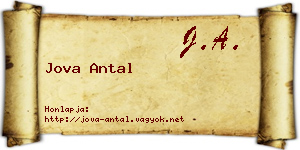 Jova Antal névjegykártya
